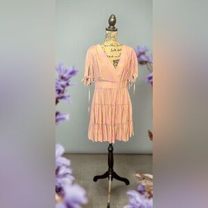Ted Baker London Pink V-Neck Mini Sundress